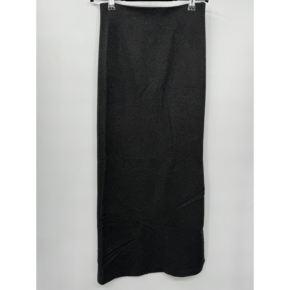 Fabletics M Cloud Seamless High-Waisted Skirt Women Charcoal Grey Midi Side Slit